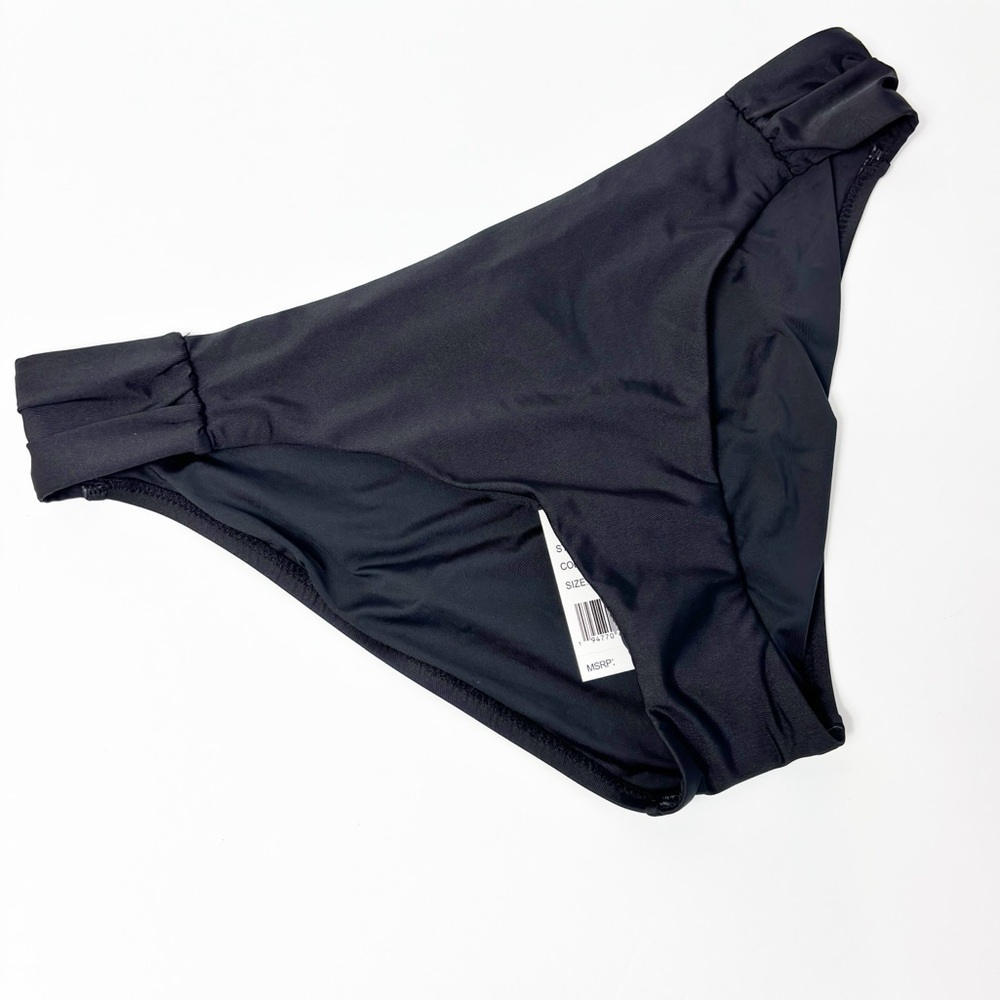 LA BLANCA SUNSHINE 79 BLACK SWIMMING BIKINI BOTTOM SIZE 12 BRAND NEW WITH TAGS